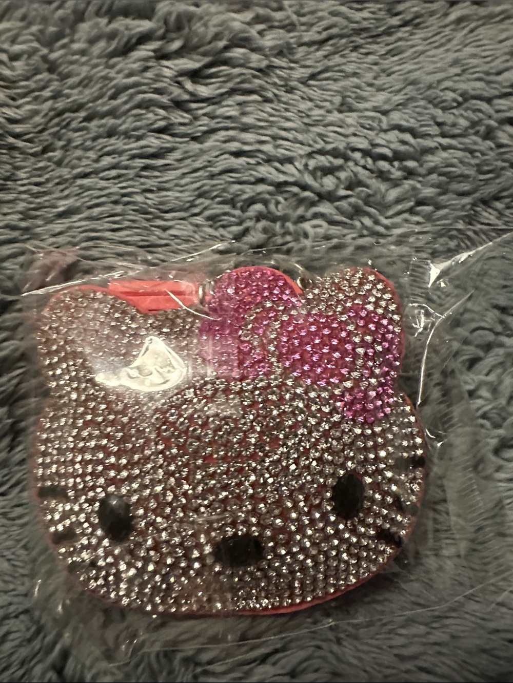 Hello Kitty Pink and Silver Crystal Rhinestone Phone Charm Pouch